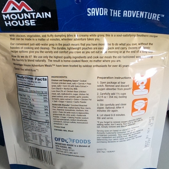 Freeze Dried Chicken & Dumplings - Picture 2 of 2